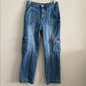 Judy Blue High Rise Cargo Wide Leg Jeans Size 9|29